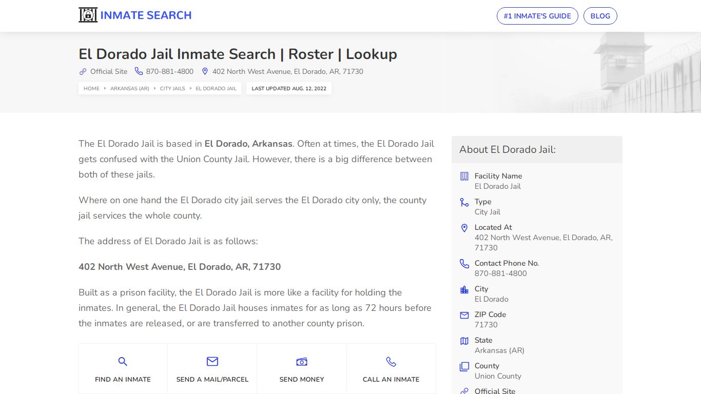 El Dorado Jail Inmate Search | Roster | Lookup